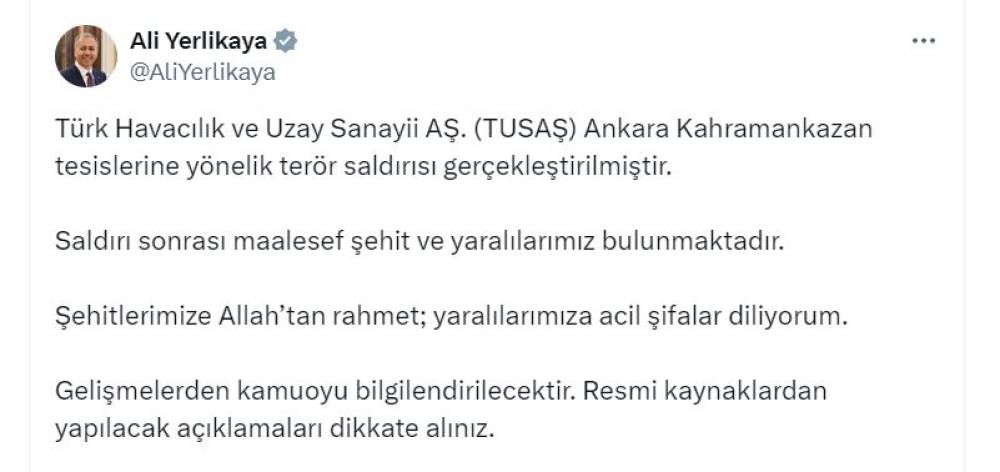 TUSAŞ'a terör saldırısı; şehit ve yaralılar var